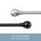 Kenney Mfg Kenney Layla 1" Value Decorative Window Curtain Rod, 30-84", Satin Silver KN87003V1NP - alternate 6